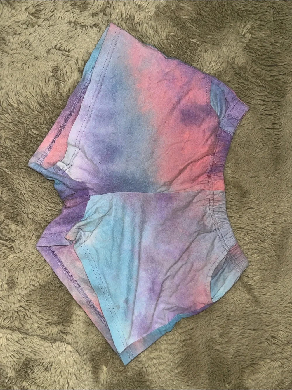 Tie-Dye Pastel Women’s Active Shorts - Pink Purple Blue